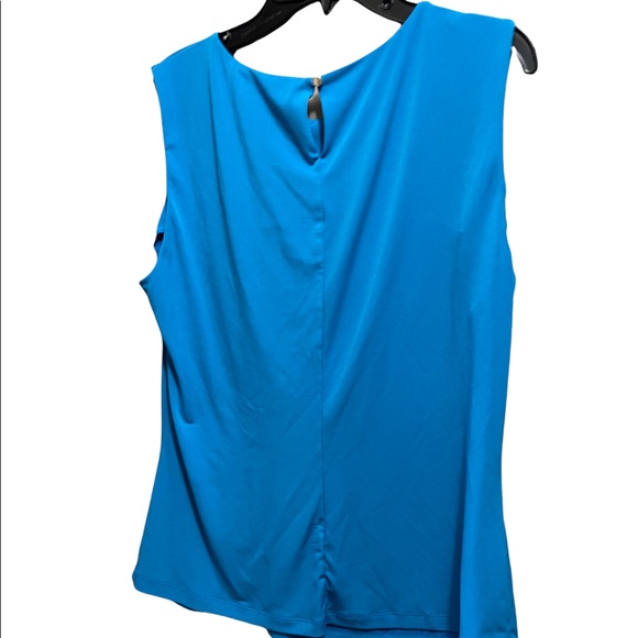 Calvin Klein Sleeveless Floral Blouse Pleated Neckline EUC - Picture 2 of 4